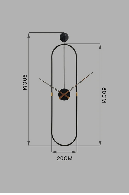 Horloge Murale Luxe Art Ovale Métal Silencieuse – Dorée ou Noire