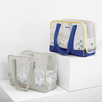 Sac de transport pour chien avec panneaux transparents et double poignée