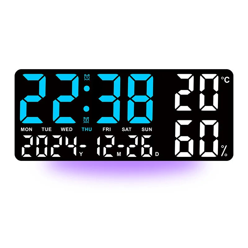 Horloge Digitale LED Multifonction – Alarme, Température, Humidité & Ambiance 7 Couleurs