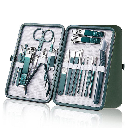 Kit Manucure Professionnel 6 à 18 Pièces avec Étui en Cuir – Soin Mains, Pieds et Visage