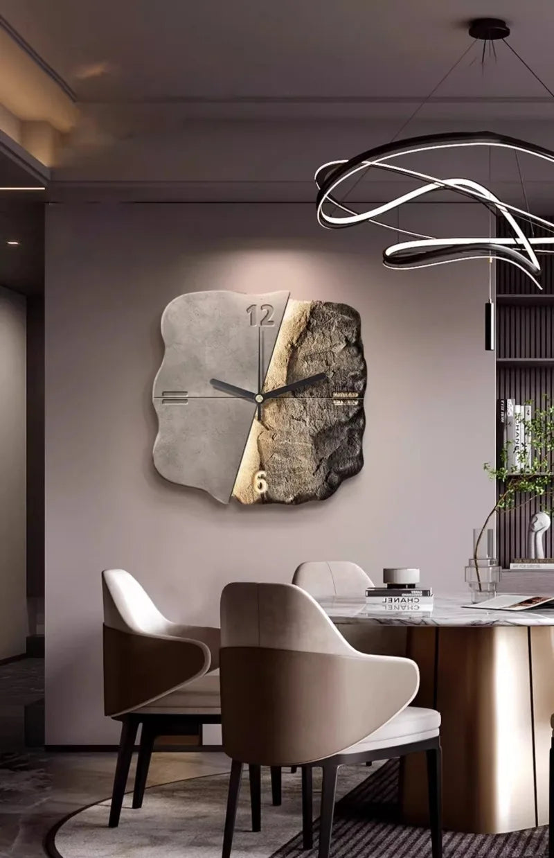 Horloge Murale Design Minéral 30 ou 40 cm – Élégance Contemporaine en Pierre et Céramique
