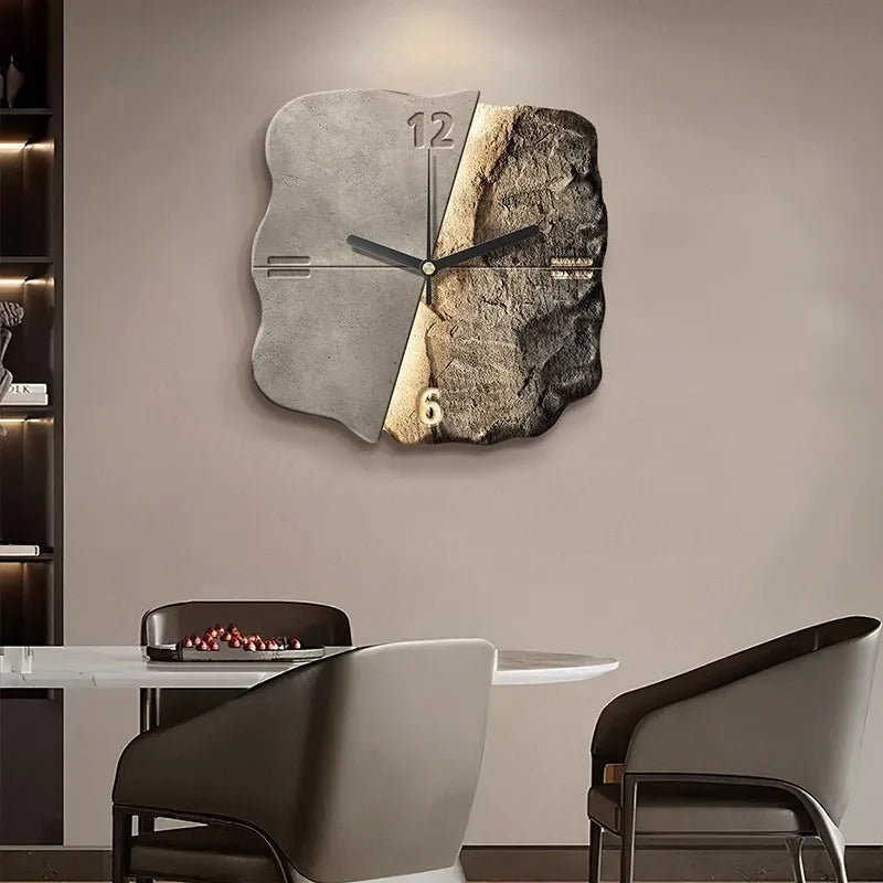 Horloge Murale Design Minéral 30 ou 40 cm – Élégance Contemporaine en Pierre et Céramique