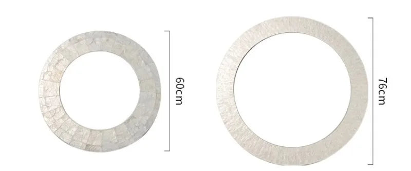 Miroir Mural Décoratif Rond – Nacre & MDF Style Nordique, 5 Designs
