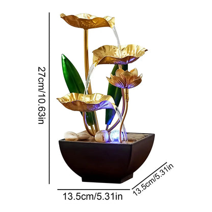 Fontaine de Bureau Zen LED 7 Couleurs – Sons Naturels & Structure 3 Niveaux