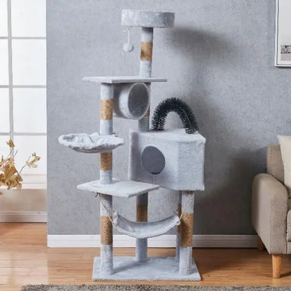 Arbre à chat XXL avec hamac, tunnel et griffoirs en corde