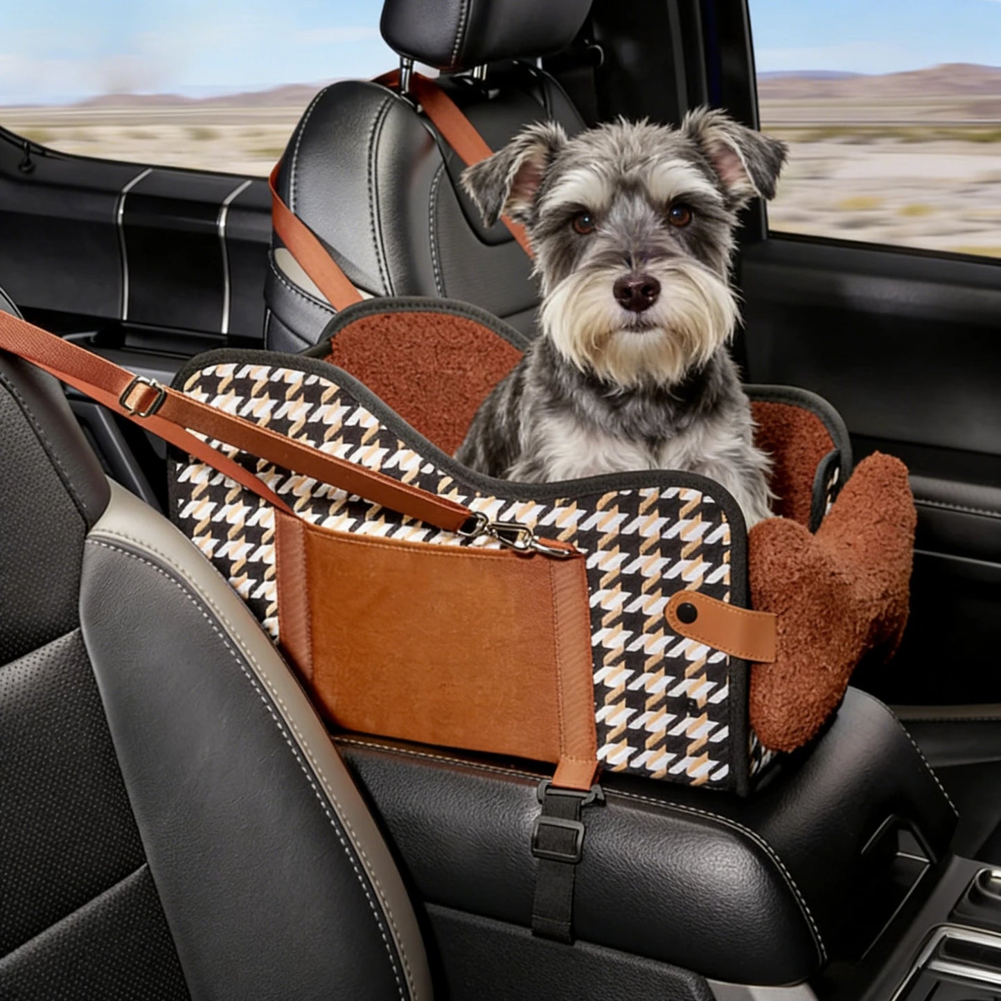 Siège Auto Accoudoir pour Petit Chien et Chat – Coussin Sécurité Respirant