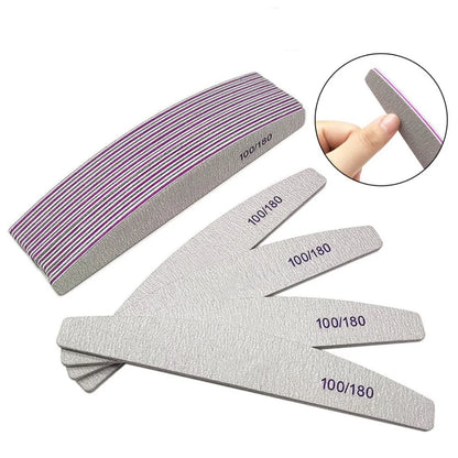 Lot de 10 Limes à Ongles Professionnelles 100/180