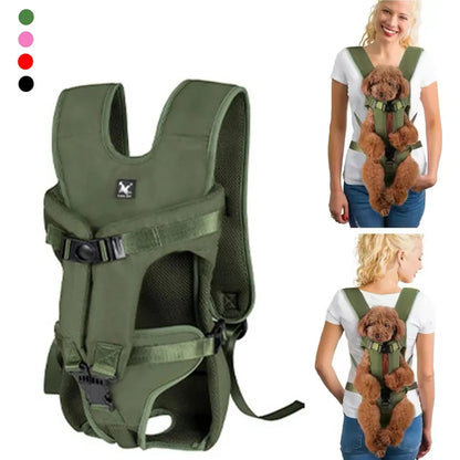 Porte-bébé pour chien avec harnais avant réglable et boucles sécurisées