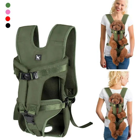 Porte-bébé pour chien avec harnais avant réglable et boucles sécurisées