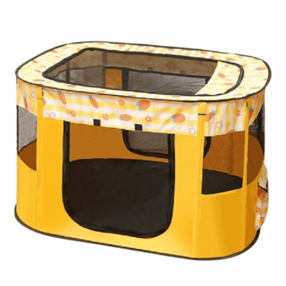 Parc pliable portable pour animaux, parois en filet et fermetures zippées