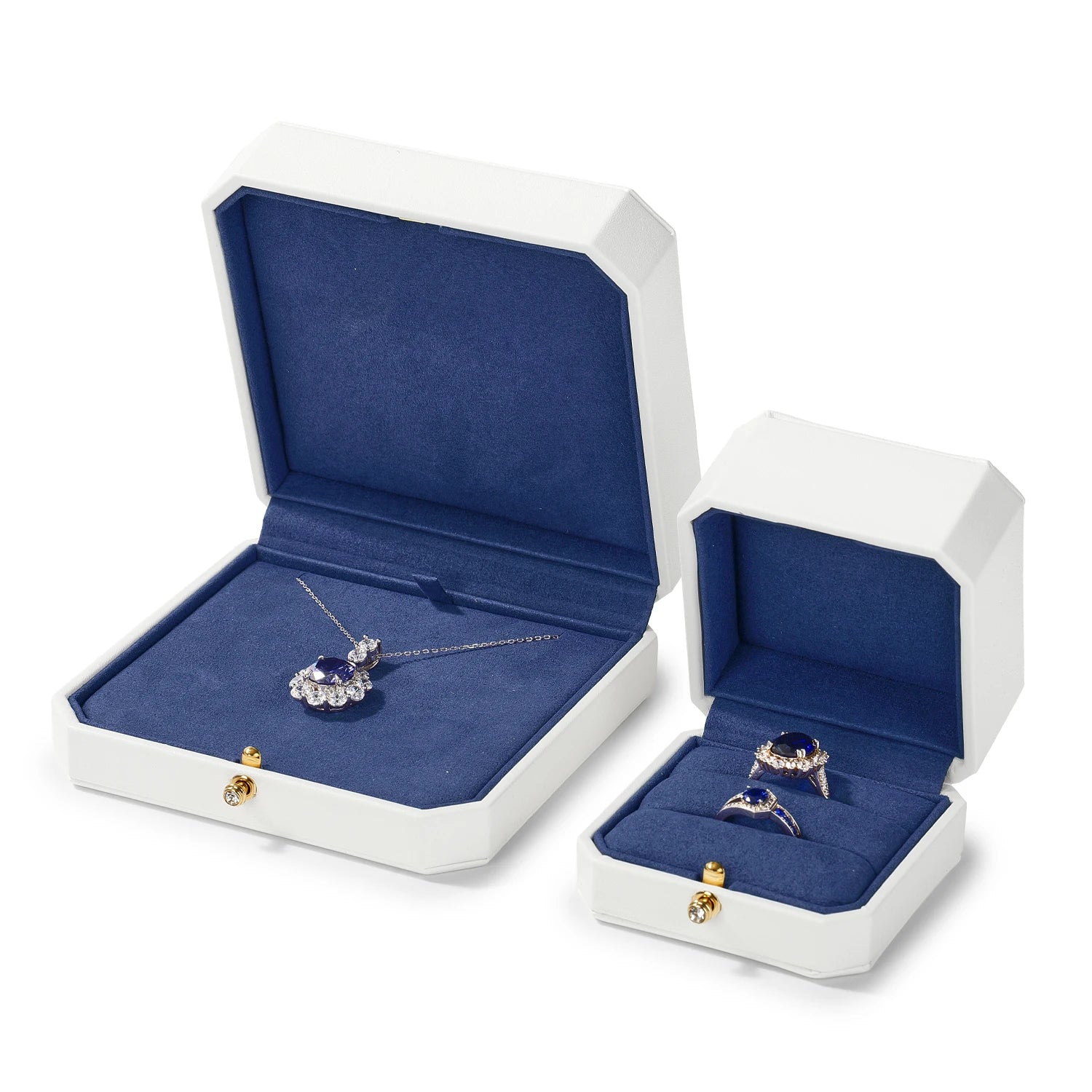 Écrin Bijoux Luxe Blanc & Bleu – Pureté