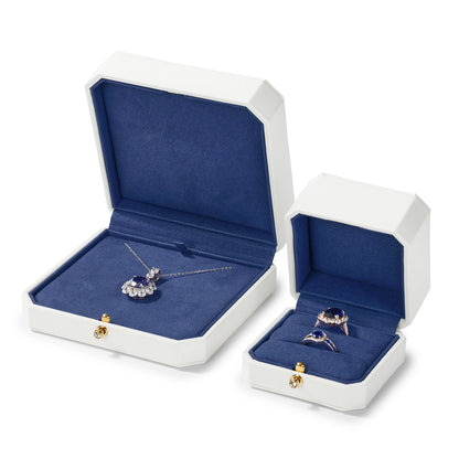 Écrin Bijoux Luxe Blanc & Bleu – Pureté