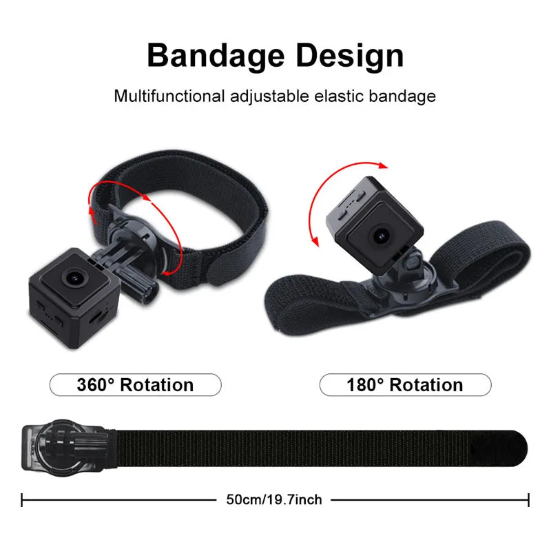 Caméra sport 1080p à fixation magnétique pour collier de chien et chat