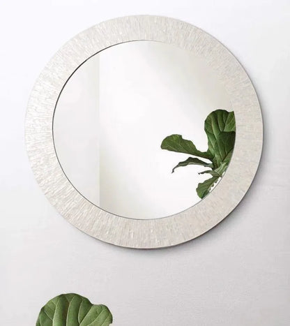 Miroir Mural Décoratif Rond – Nacre & MDF Style Nordique, 5 Designs