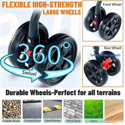 Poussette pour animaux 3en1 pliable avec nacelle détachable