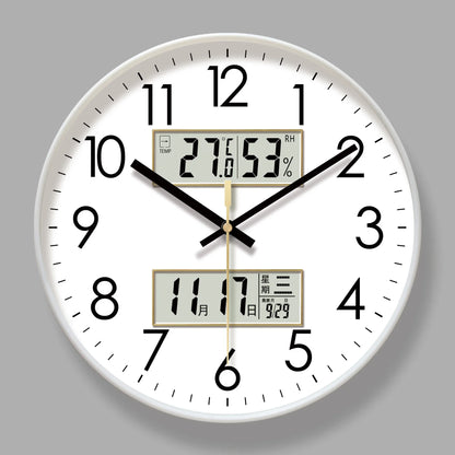 Horloge Murale Moderne – Température, Calendrier & Analogique Silencieuse