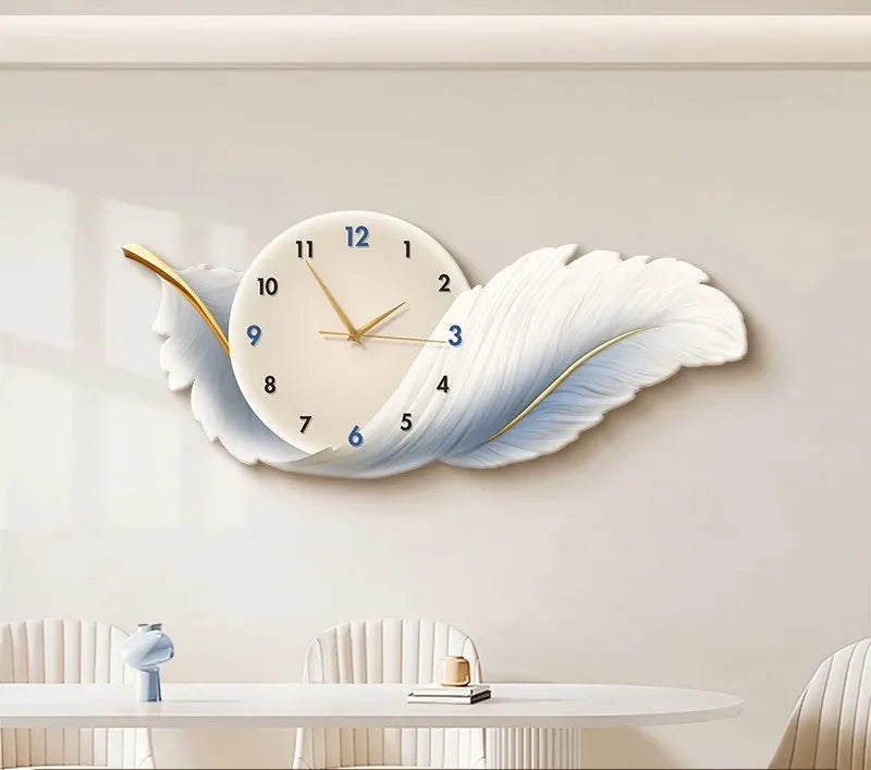 Horloge Murale Design Plume Luxe