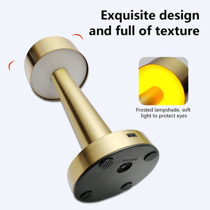 Lampe de Table LED Rétro Rechargeable – 3 Intensités & Tactile