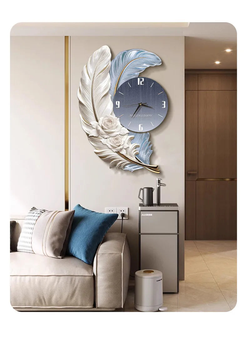 Horloge Murale Luxe Grande Taille Silencieuse – Version Lumineuse ou Standard, 3 Styles