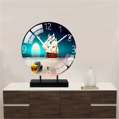 Horloge Murale Verre Design Paysage – Luxe Silencieuse 30cm