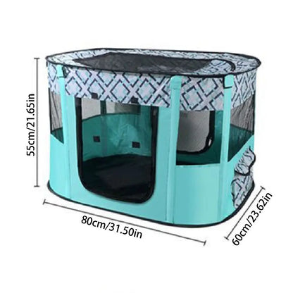 Parc pliable portable pour animaux, parois en filet et fermetures zippées