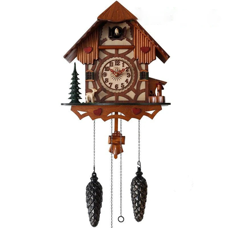 Horloge Murale Luxe Style Pastoral – Sonnerie Horaire & Décor Paysager