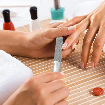 Lime à ongles professionnelle double face – acier inoxydable – précision manucure pédicure
