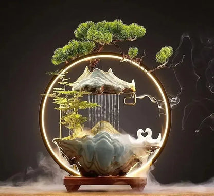 Fontaine Décorative Céramique Émail – Style Néoclassique, 3 Tailles & 6 Designs