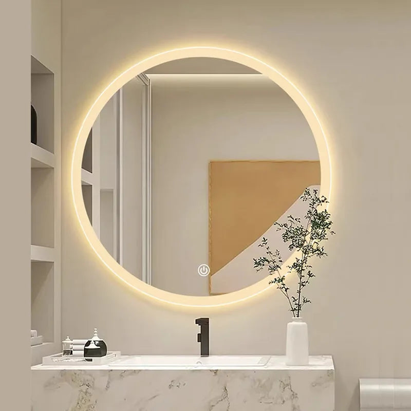 Miroir LED Rond Intelligent Anti-buée – Salle de Bain Mural 49,5cm