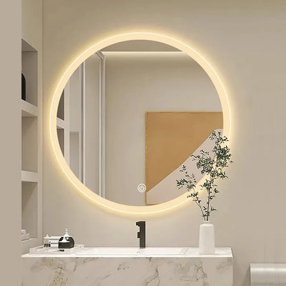 Miroir LED Rond Intelligent Anti-buée – Salle de Bain Mural 49,5cm