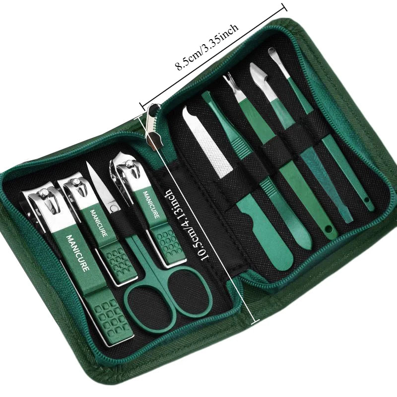 Kit Manucure Professionnel 6 à 18 Pièces avec Étui en Cuir – Soin Mains, Pieds et Visage