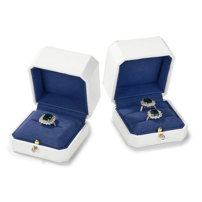 Écrin Bijoux Luxe Blanc & Bleu – Pureté