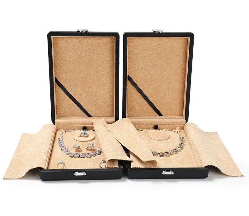 High-end Fashion Jewelry Packaging Box Jewelry Gift Box Jewelry Set Box Wooden High Quality Custom Logo Luxury Black Wood