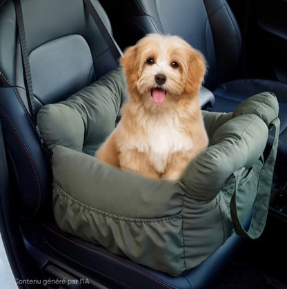 Siège Auto pour Petit Chien – Ceinture Sécurité, Antidérapant & Lavable