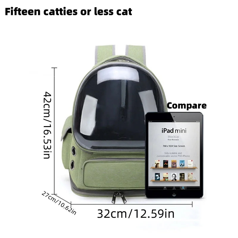 Sac à dos de transport pour chat avec fenêtres en filet respirant