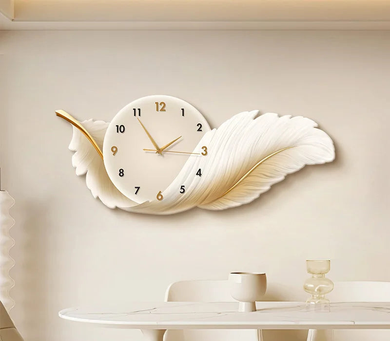 Horloge Murale Design Plume Luxe