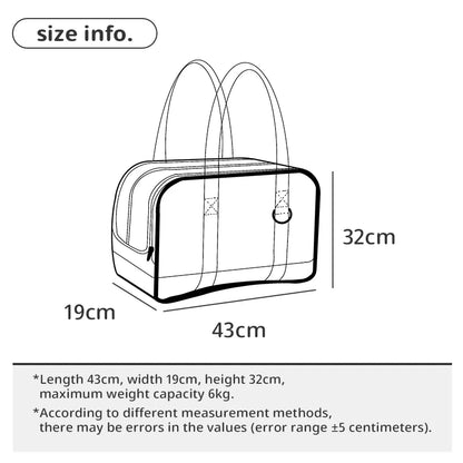 Sac de transport pour chien avec panneaux transparents et double poignée