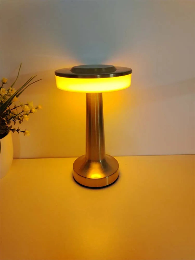 Lampe de Table LED Rétro Rechargeable – 3 Intensités & Tactile