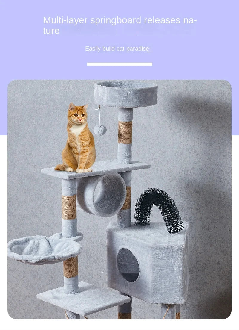 Arbre à chat XXL avec hamac, tunnel et griffoirs en corde