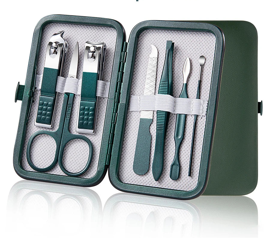 Kit Manucure Professionnel 6 à 18 Pièces avec Étui en Cuir – Soin Mains, Pieds et Visage