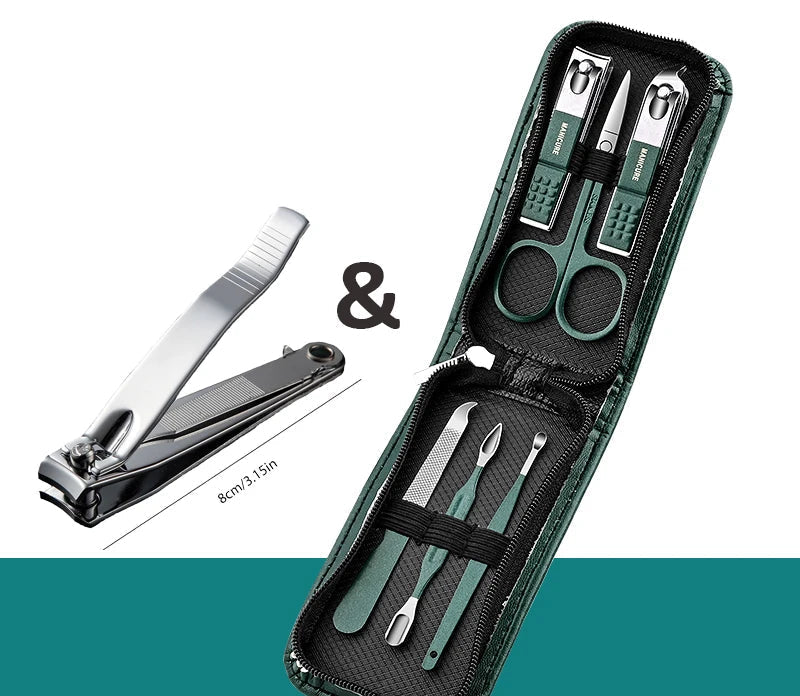 Kit Manucure Professionnel 6 à 18 Pièces avec Étui en Cuir – Soin Mains, Pieds et Visage