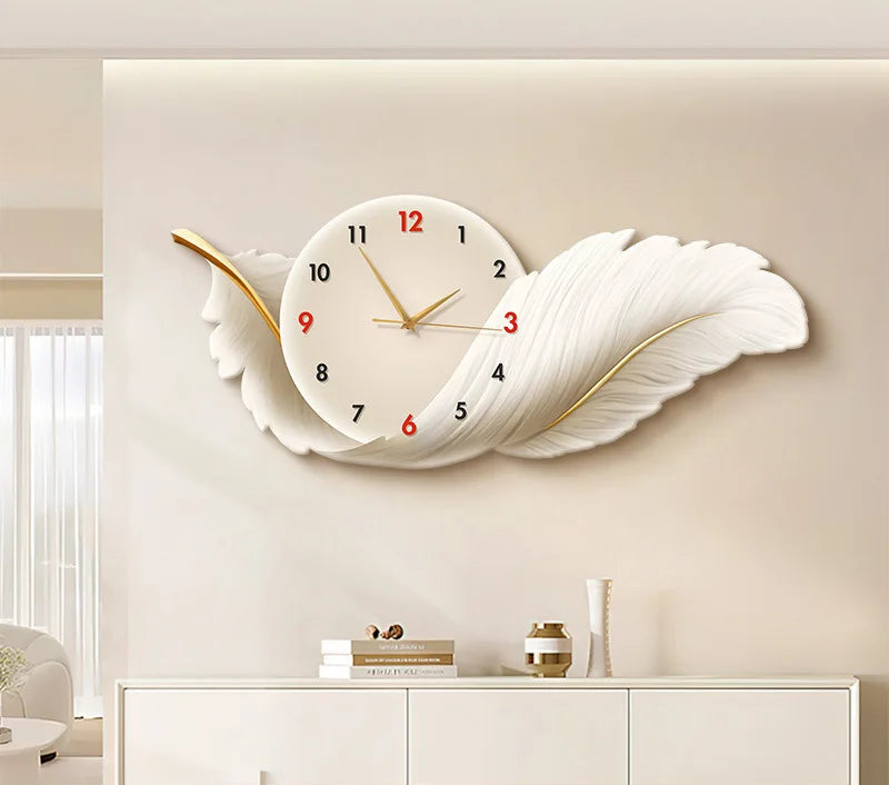 Horloge Murale Design Plume Luxe