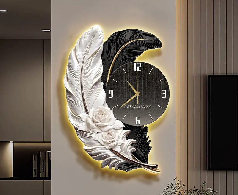 Horloge Murale Luxe Grande Taille Silencieuse – Version Lumineuse ou Standard, 3 Styles