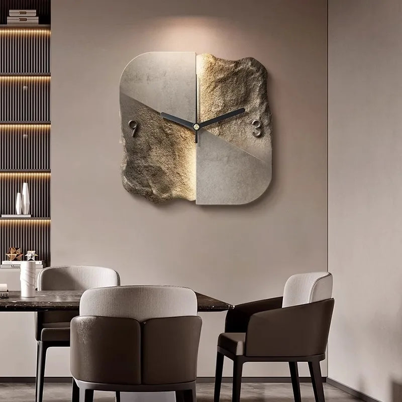 Horloge Murale Design Minéral 30 ou 40 cm – Élégance Contemporaine en Pierre et Céramique