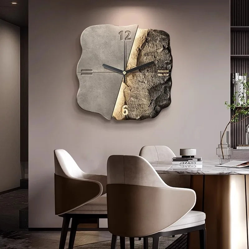 Horloge Murale Design Minéral 30 ou 40 cm – Élégance Contemporaine en Pierre et Céramique