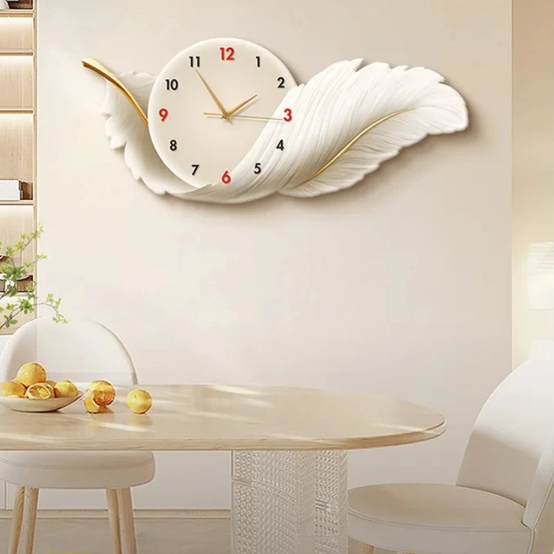 Horloge Murale Design Plume Luxe