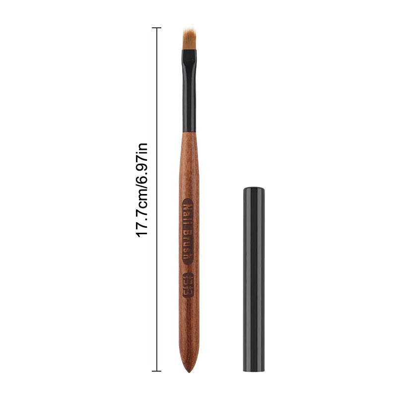 Pinceau "Nail Art Ombre" & Détails en Bois de Santal – Précision UV Gel Professionnelle