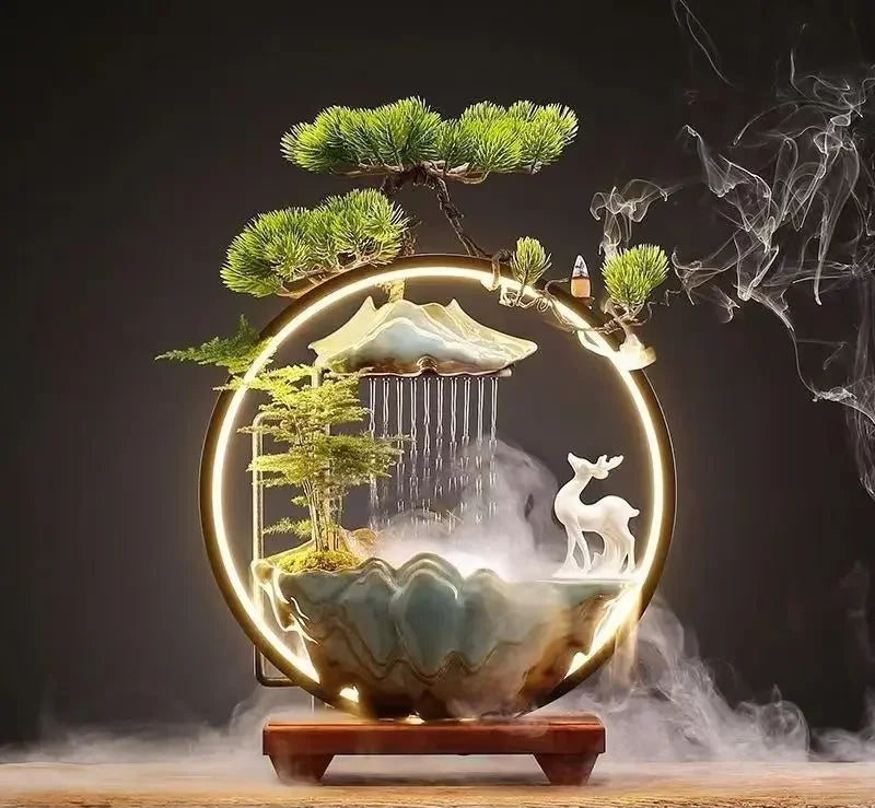 Fontaine Décorative Céramique Émail – Style Néoclassique, 3 Tailles & 6 Designs