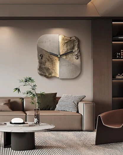 Horloge Murale Design Minéral 30 ou 40 cm – Élégance Contemporaine en Pierre et Céramique