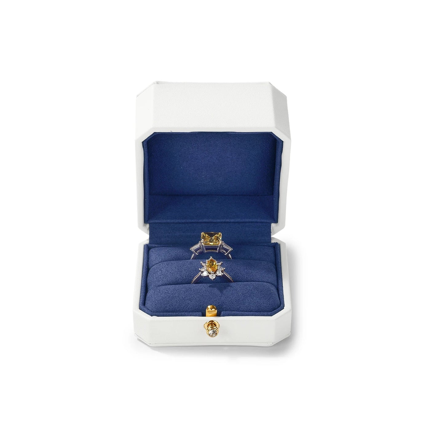 Écrin Bijoux Luxe Blanc & Bleu – Pureté